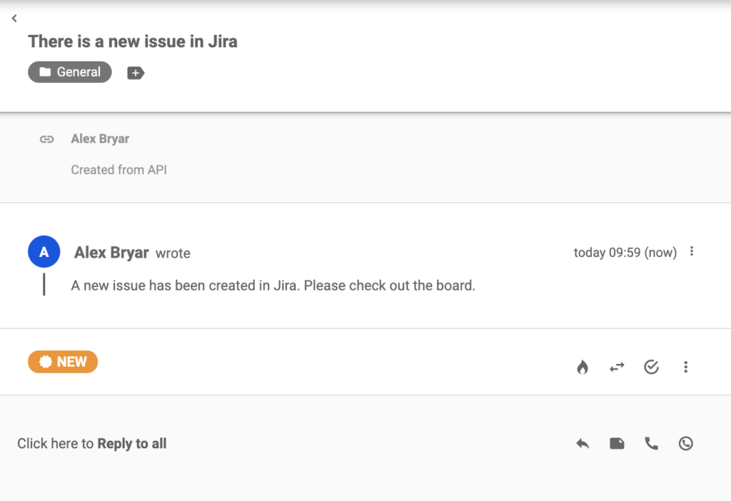 An example of a successful integration in LiveAgent ticket view