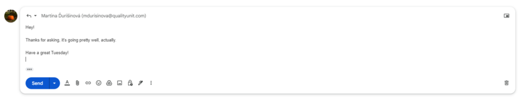 Gmail - responding to an email
