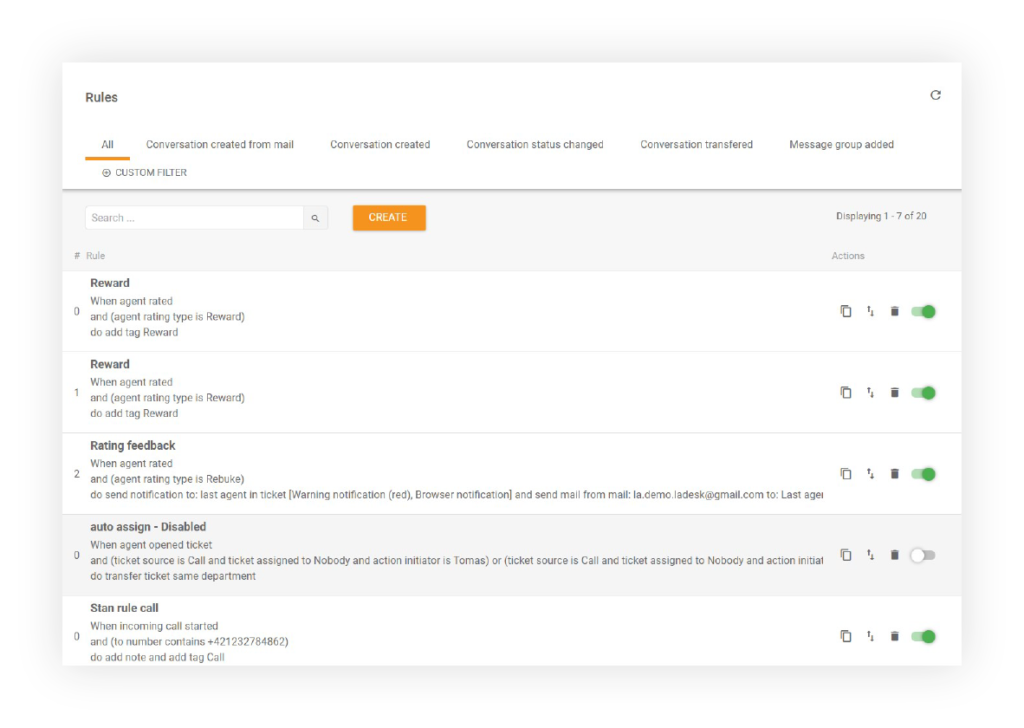 LiveAgent’s automation rules feature