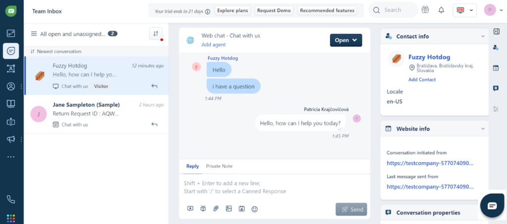 Freshdesk - web chat overview