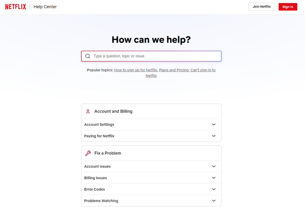 Netflix - help center