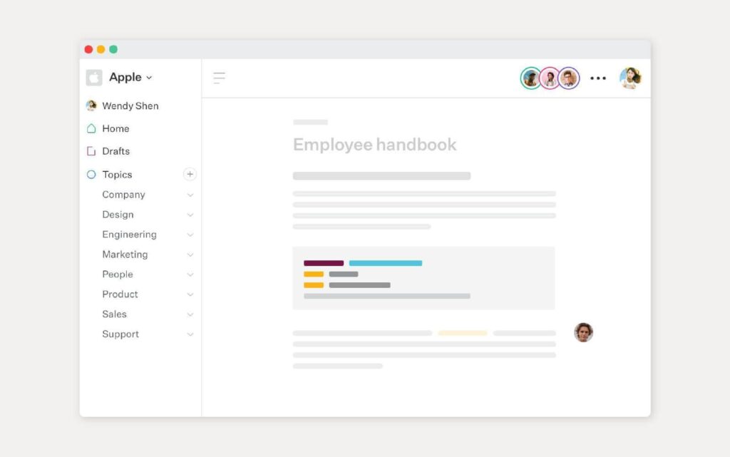 Screenshot of Slab’s knowledge base solution