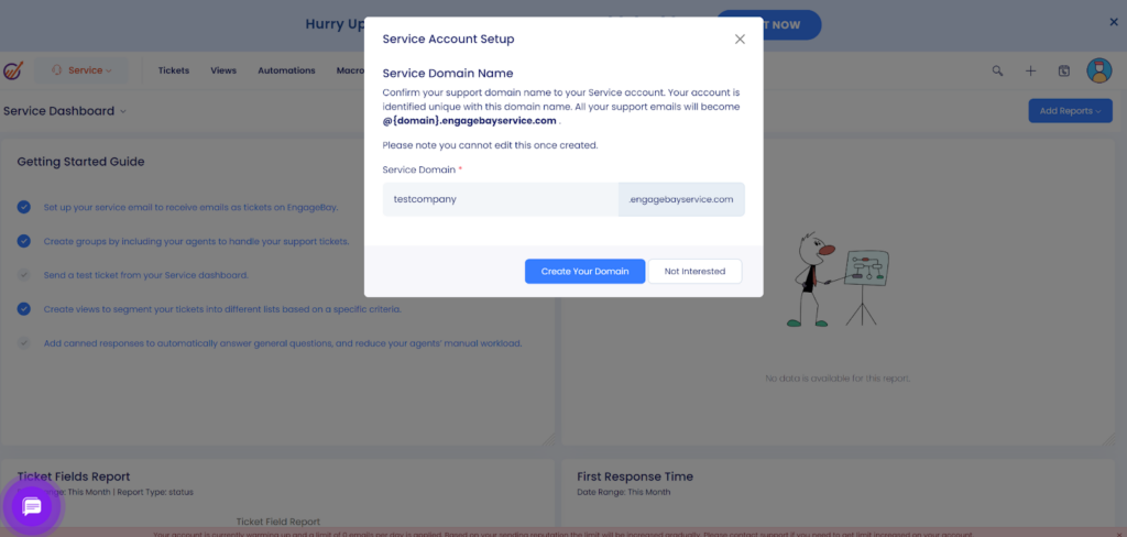 EngageBay - create your domain