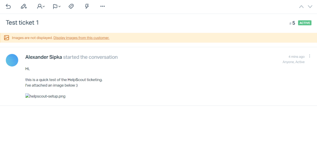 HelpScout - image attachement in ticket