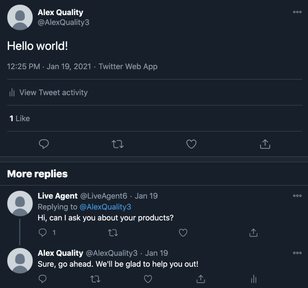An example of a Tweet on Twitter
