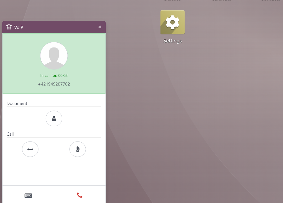 Odoo - ongoing call
