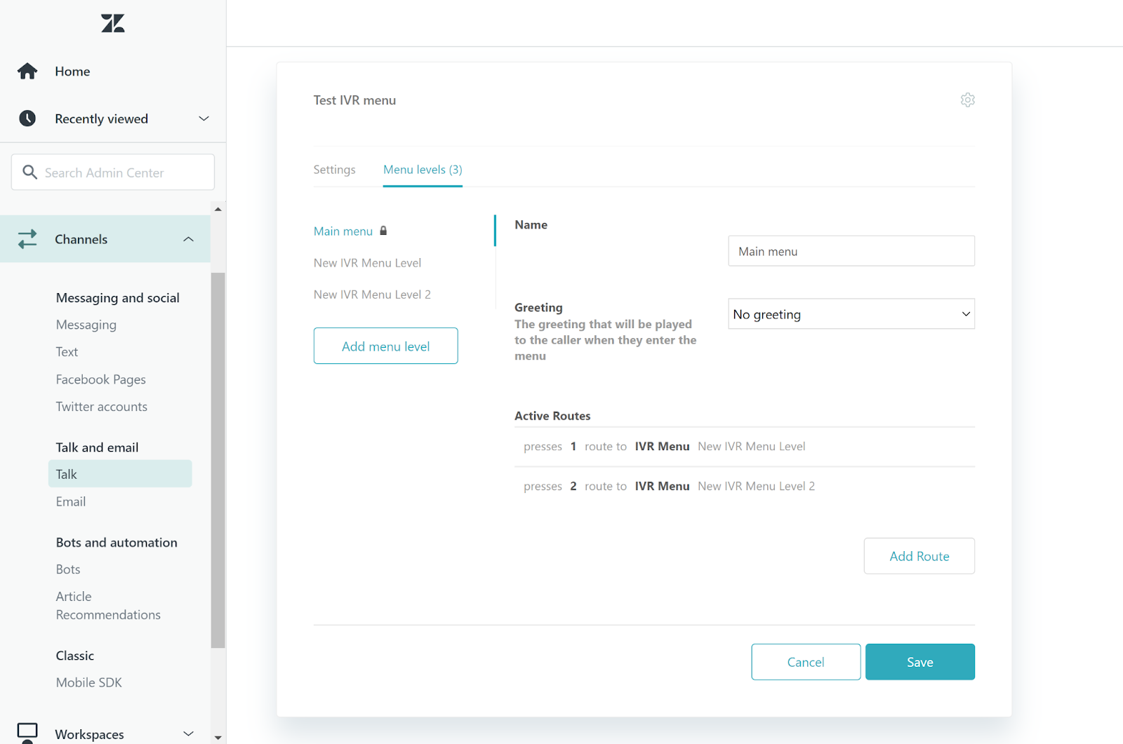 Zendesk IVR lines configuration