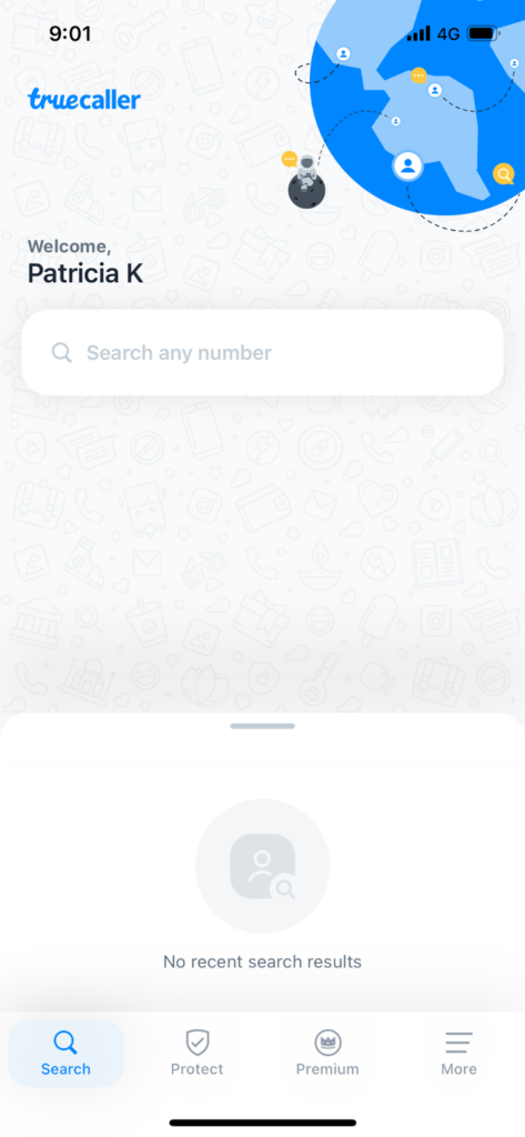 Truecaller Search results