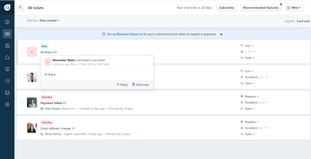 Freshdesk tickets overview