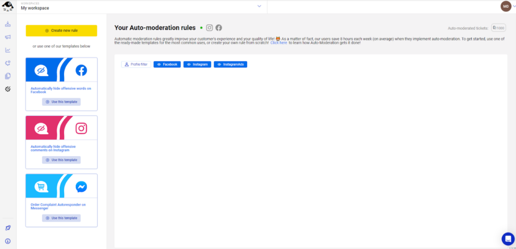 NapoleonCat - auto-moderation rules