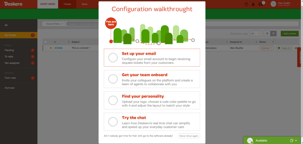 Deskero onboarding guide