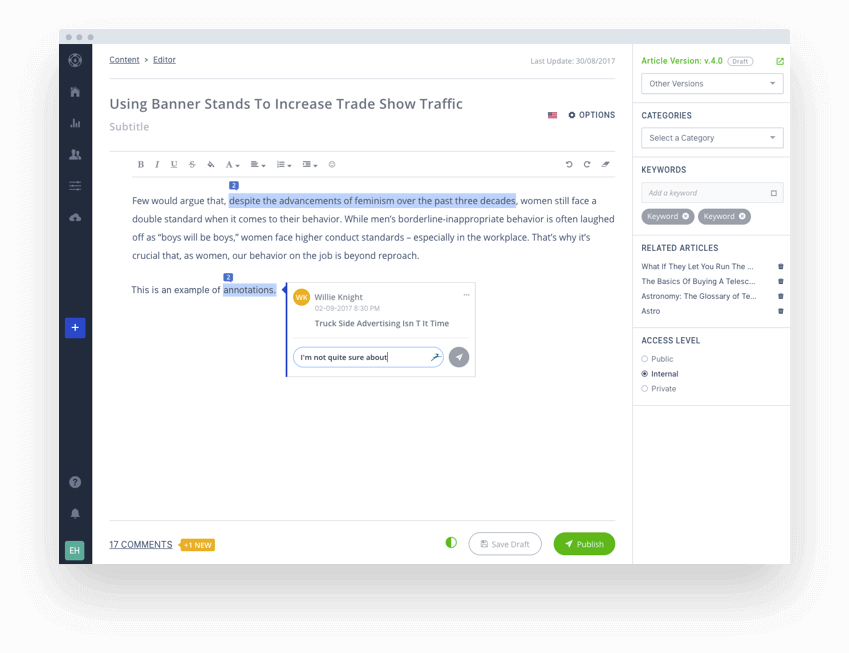 Helpjuice knowledge base UI