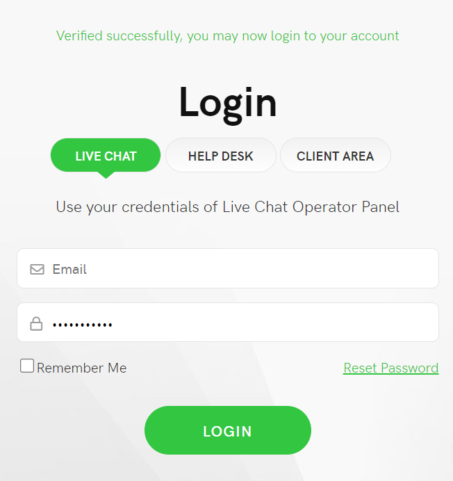 HelpOnClick - log in