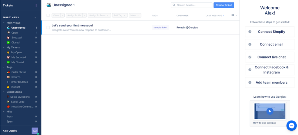Gorgias interface