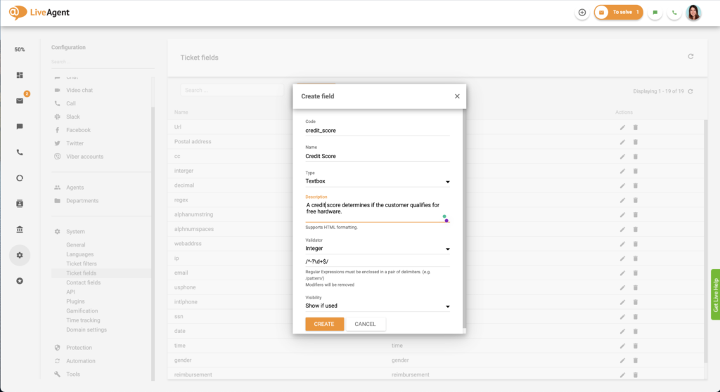 creating a ticket field