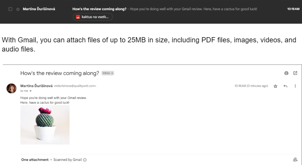 Gmail - testing email with attachment