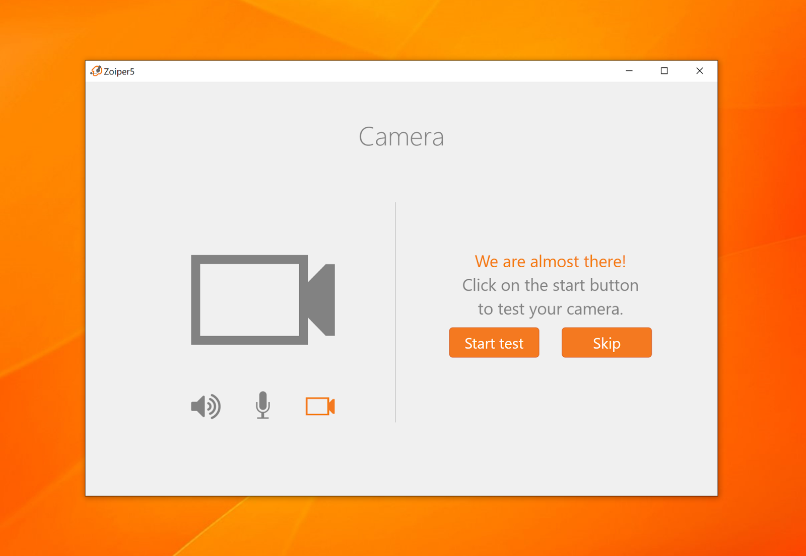 Zoiper camera configuration window