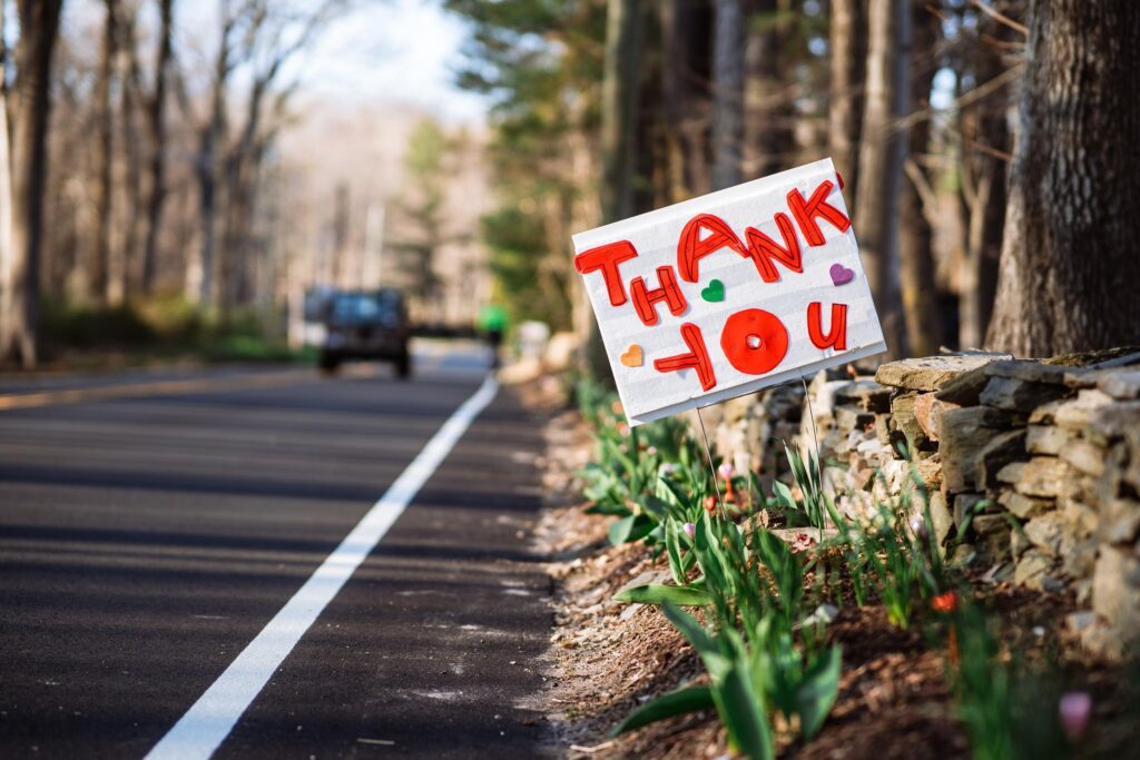 Customer service in healthcare - Thank you sign for doctors