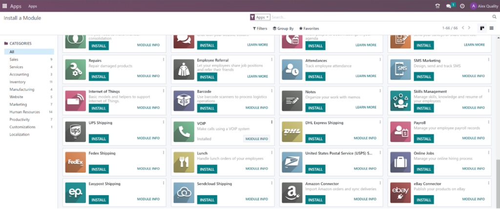 Odoo - application store