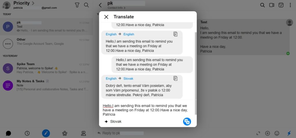 Spike - translator feature