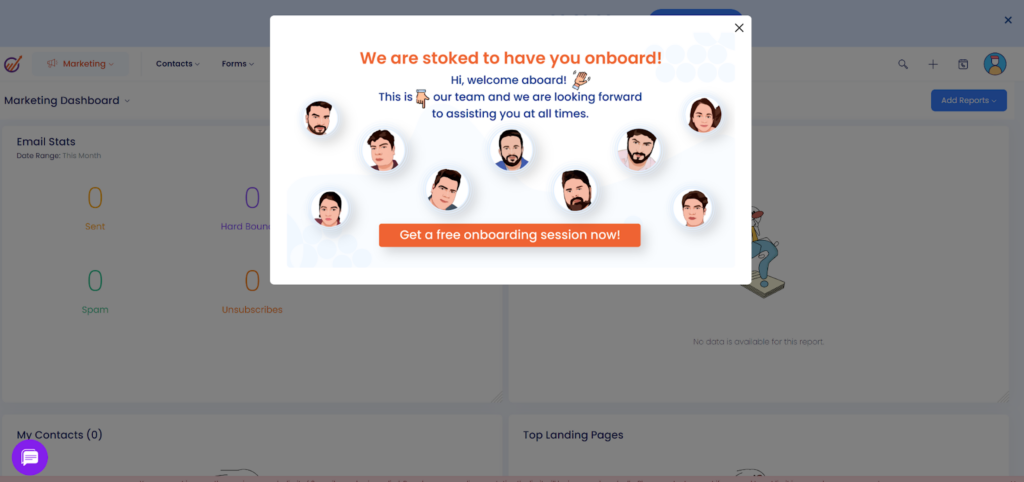 EngageBay - free onboarding offer