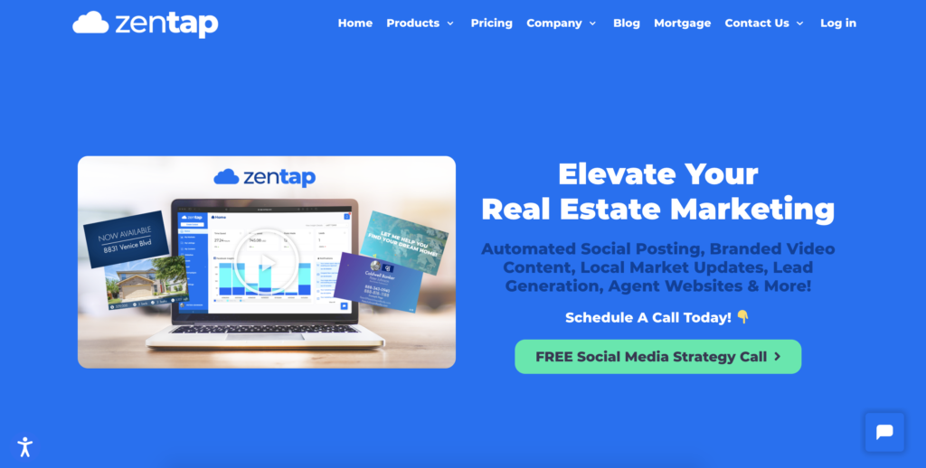 Zentap homepage