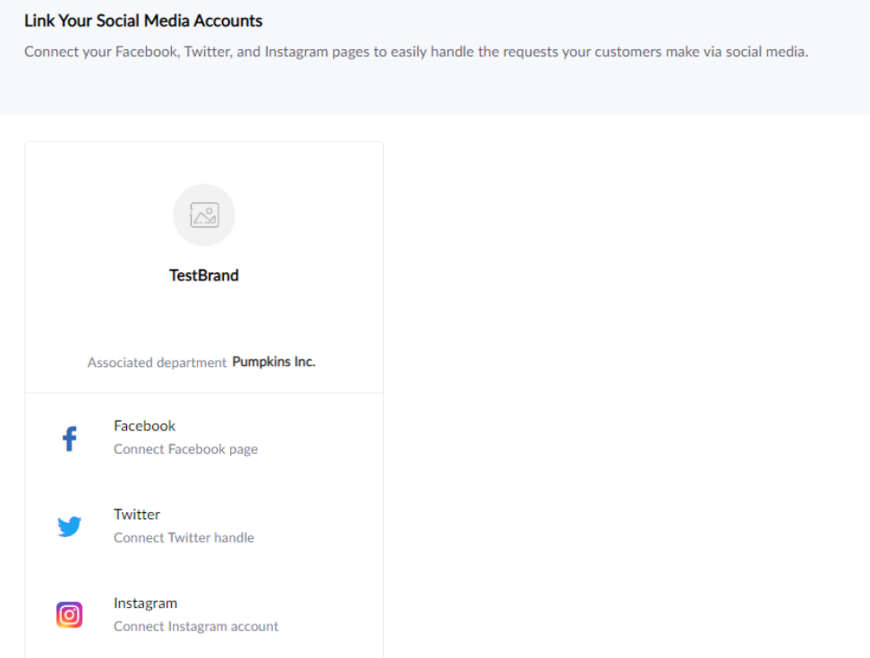 Zoho Desk - link your social media accounts