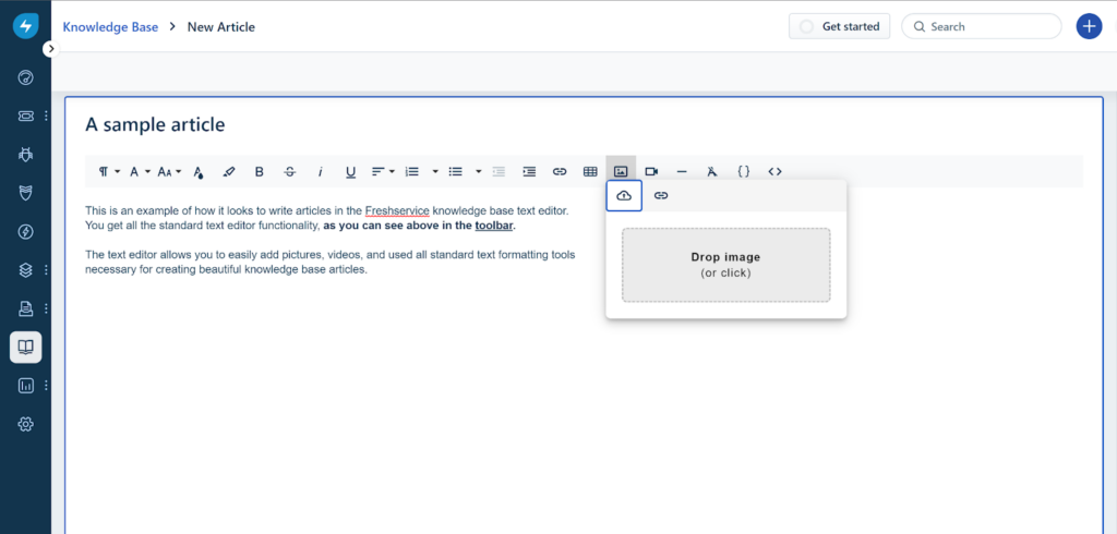 Freshservice create article