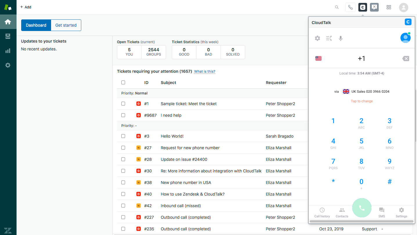 Zendesk's comprehensive dashboard interface, a highly-regarded Servicenow competitor