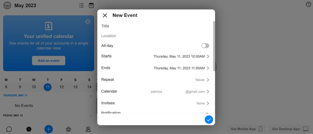 Spike - set up new event