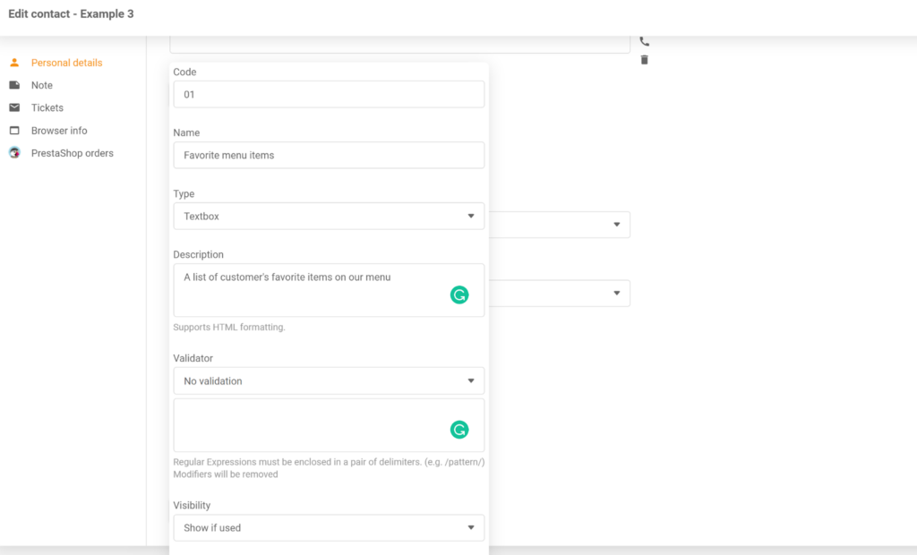 LiveAgent’s Contacts feature displaying customer information