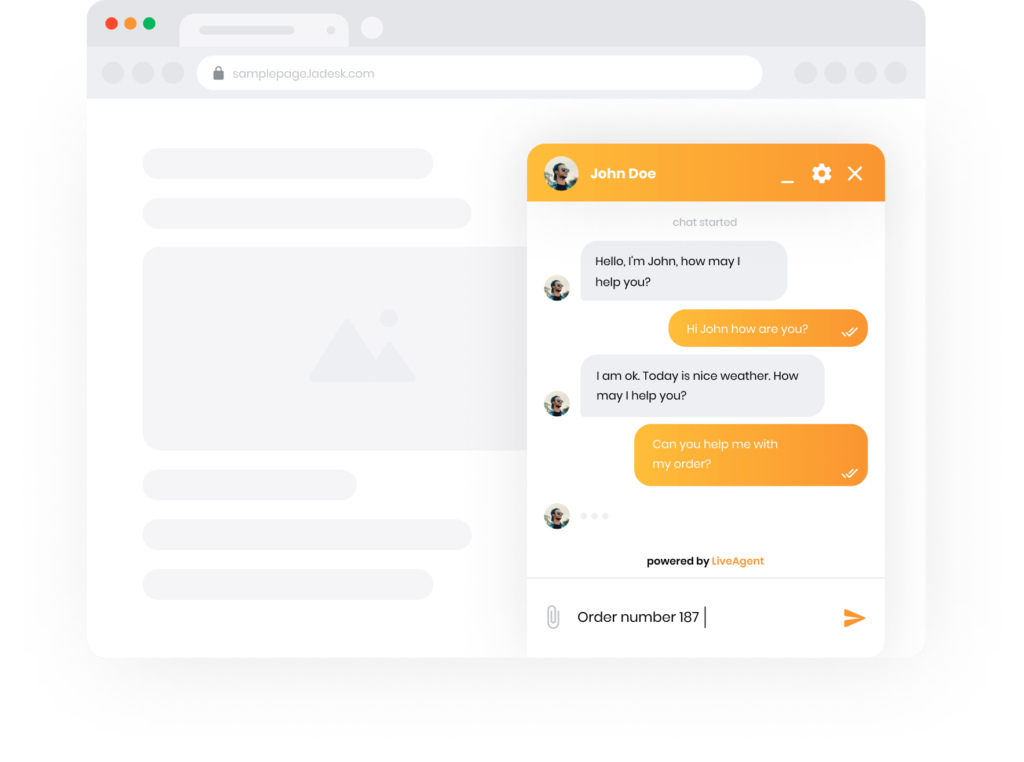 Conversation between a customer and support agent in live chat window