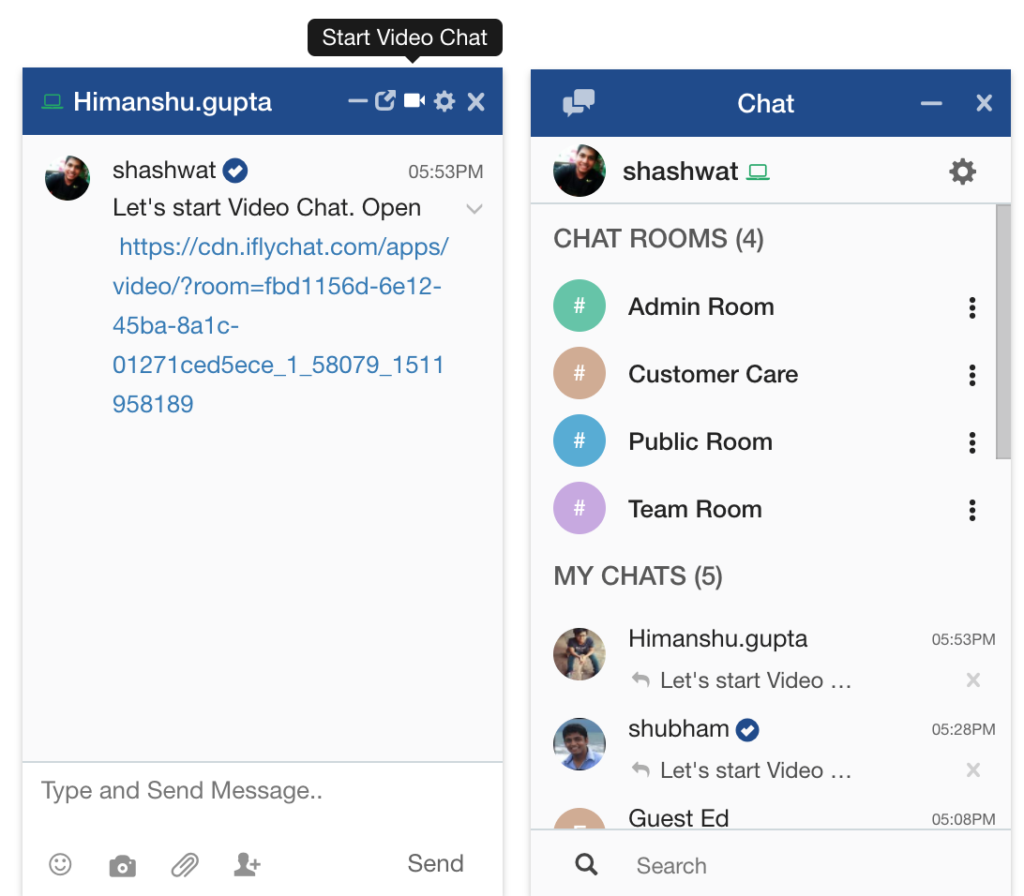 iFlyChat live chat window customer view