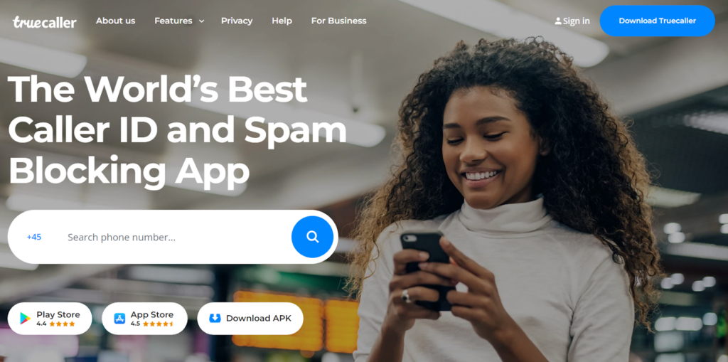 Truecaller Search bar