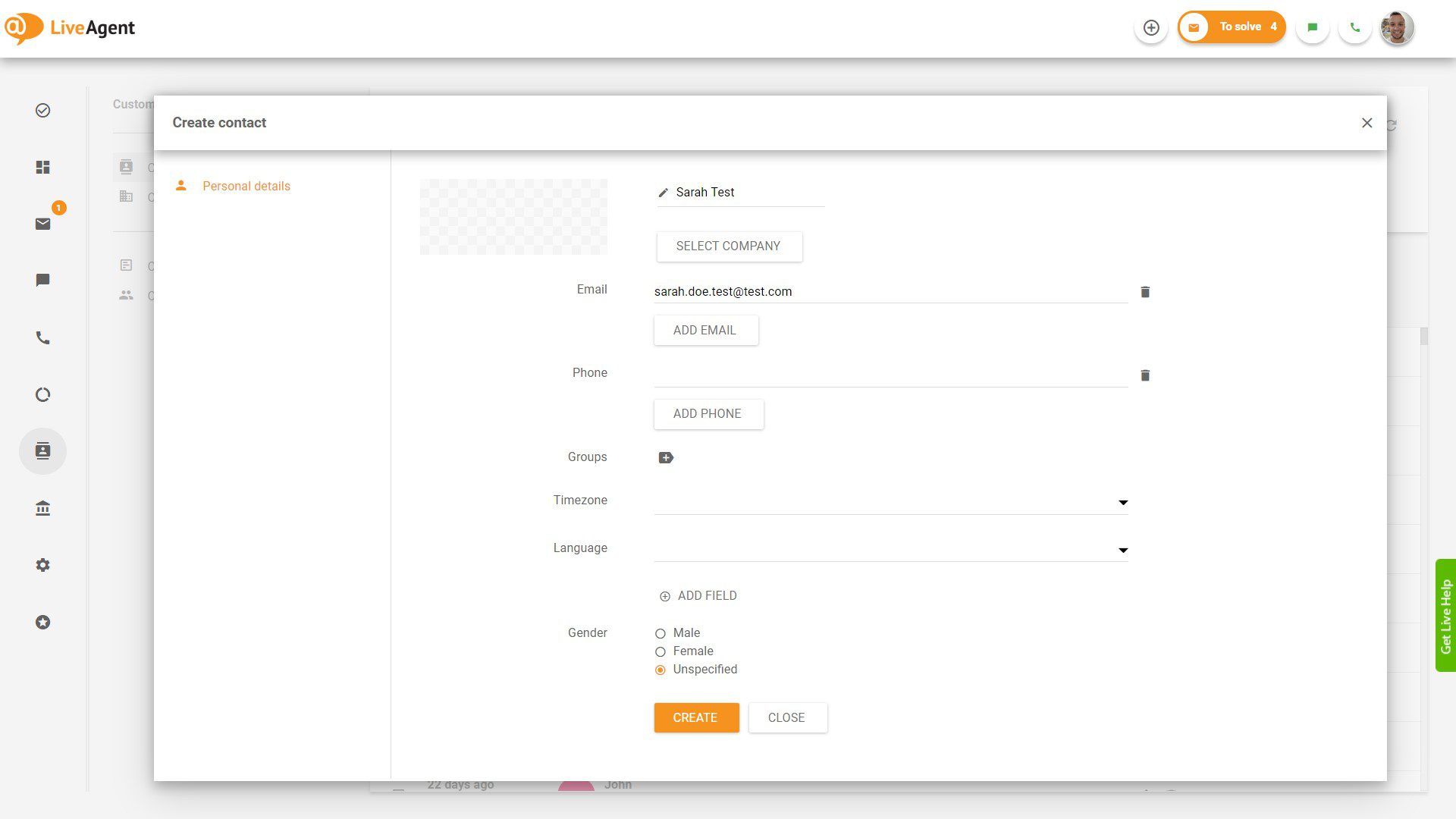 free-customer-management-software-create-a-contact-LiveAgent