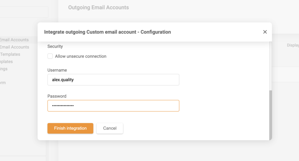 The last step of GMX integration with LiveAgent