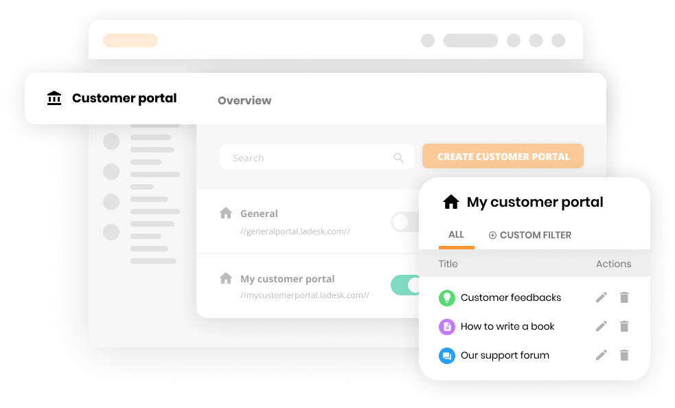 Customer portal software settings in LiveAgent