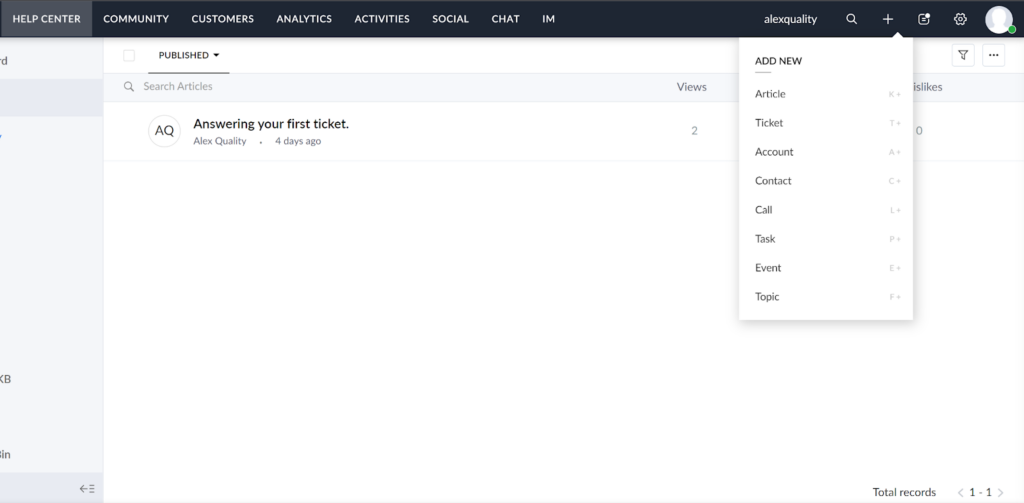 Zoho Desk - add article to knowledge base