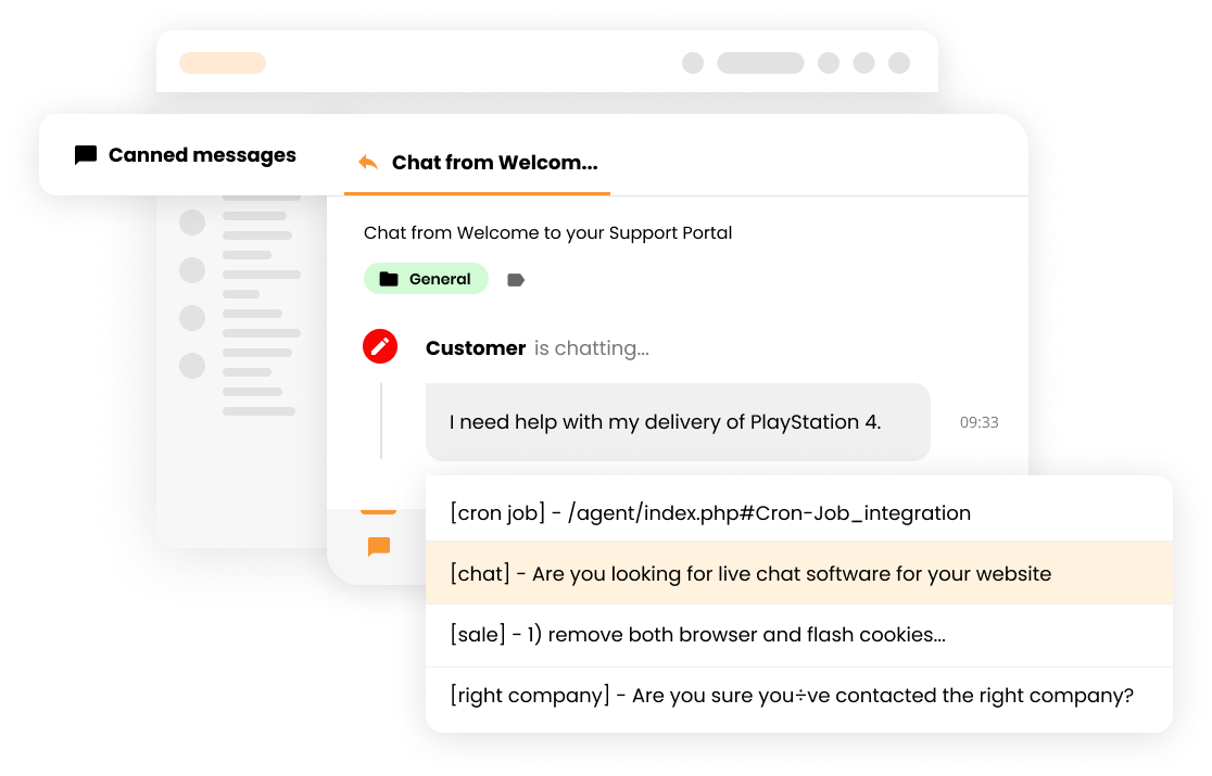 Canned messages feature in Live chat software - LiveAgent