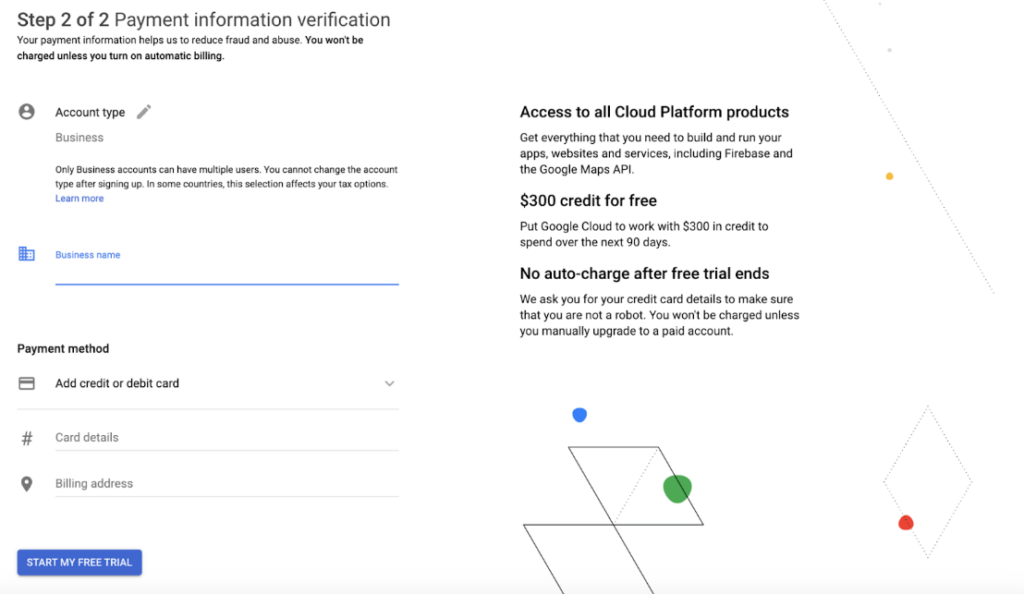 Dialogflow - payment information