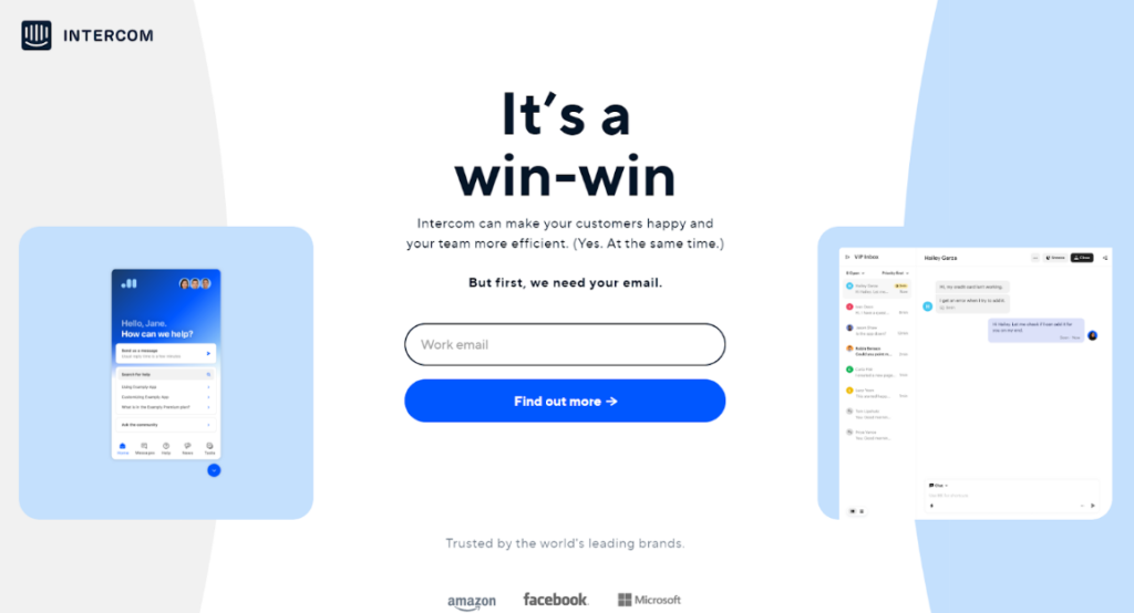 Intercom - providing work email