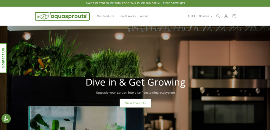 AquaSprouts home page