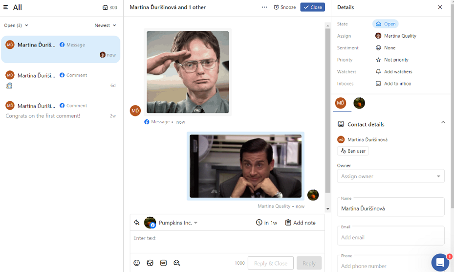 Statusbrew - customer's message