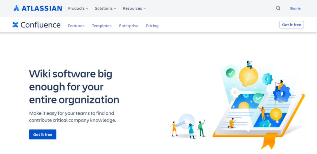 Confluence homepage