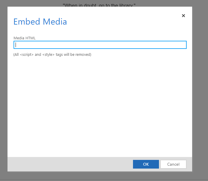 Option of adding embed media in Dynamics 365
