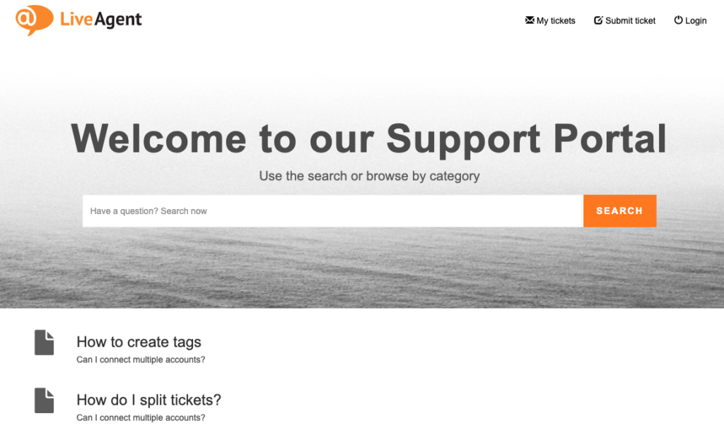 What is a customer portal? - App - Uploads - 2020 - 12 - LiveAgent Customer Portal What Customers See.png