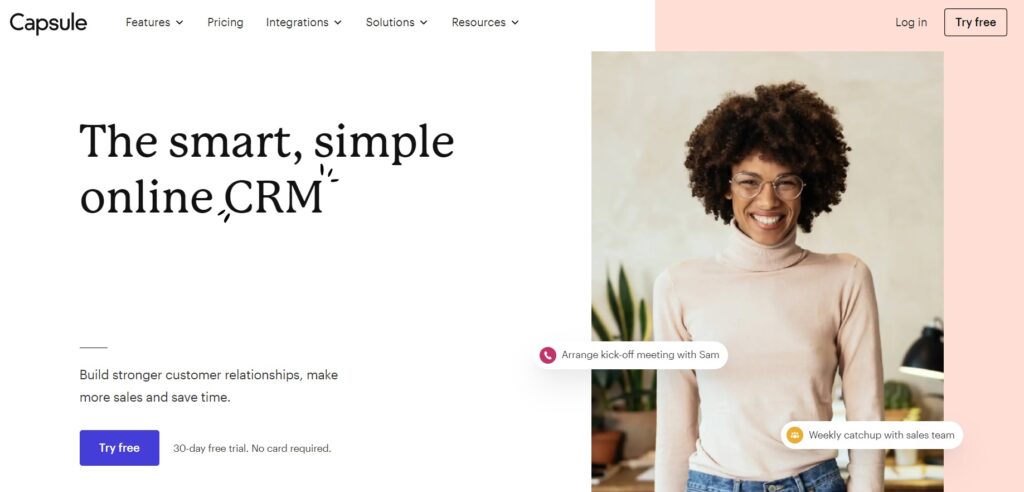 capsulecrm-homepage Capsule CRM homepage