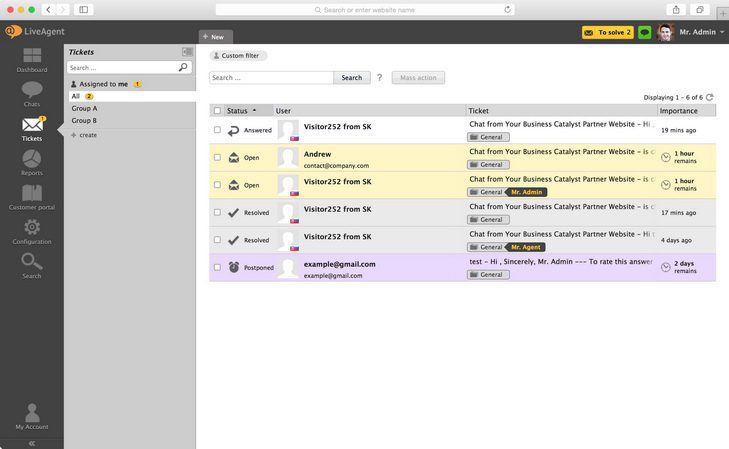 ticketing-example LiveAgent's IT ticketing
