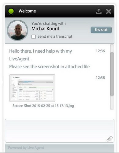 live_chat_attachments LiveAgent's Live chat attachment