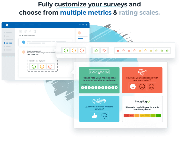Customizable surveys from Nicereply